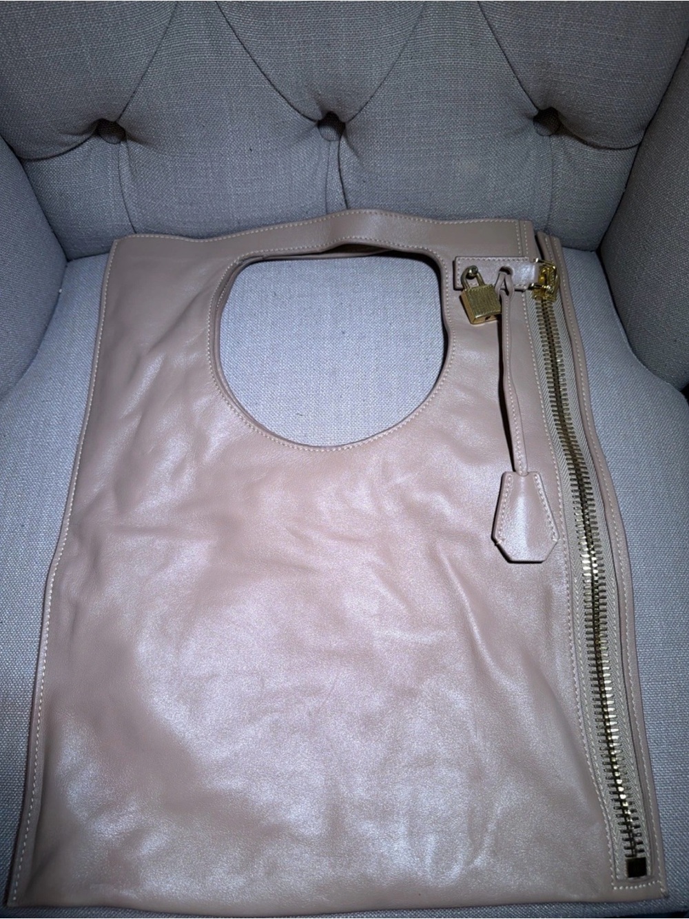 Tom Ford Alix Padlock Zip Hobo Bag